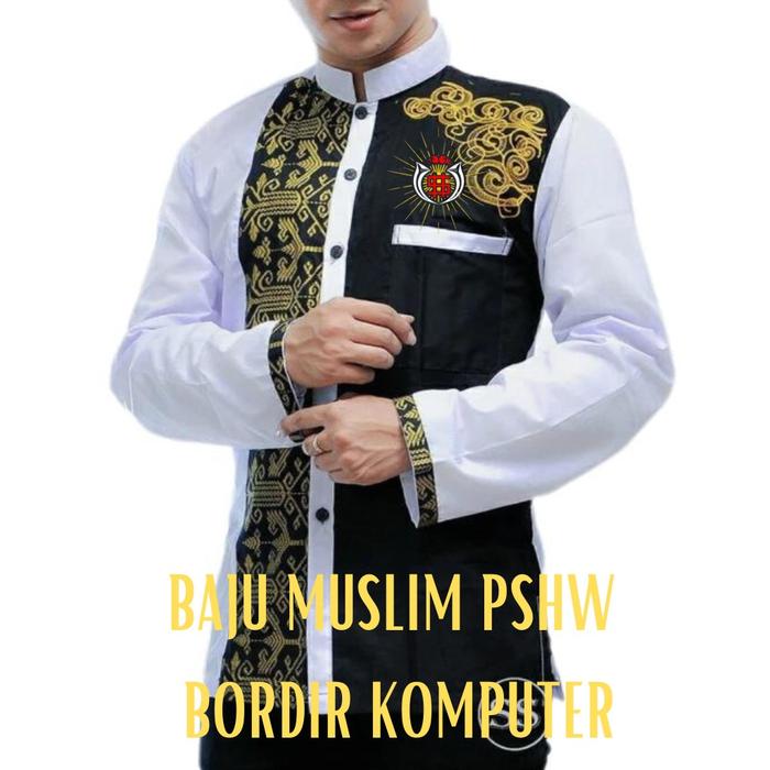 KEMEJA BATIK BORDIR PSHW LENGAN PANJANG / KEMEJA BORDIR / ATASAN BORDIR Lembut Pria Katun Santai Hi