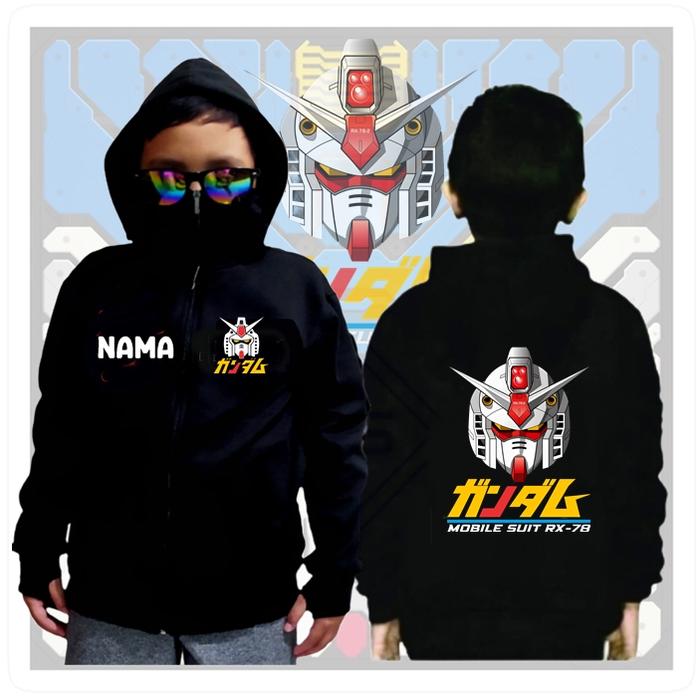 Jaket anime gundam anak laki perempuan free fire usia 4 5 6 7 8 9 10 11 12 13 14 15 tahun jacket FF 
