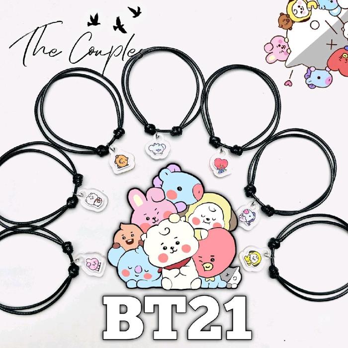 BT21 Gelang Couple Magnet Liontin BT21 BTS Couple Lucu Kekinian Sepasang | Couple Bracelet | Gelang 
