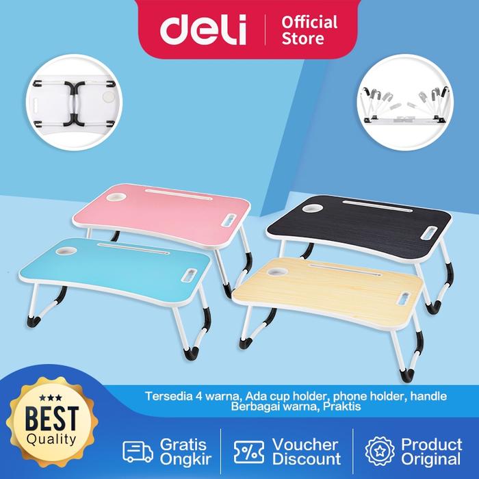 Vusign Folding Table / Meja Belajar Laptop Lipat Warna-Warni Dengan Cup Holder dan Phone / Tab Holde
