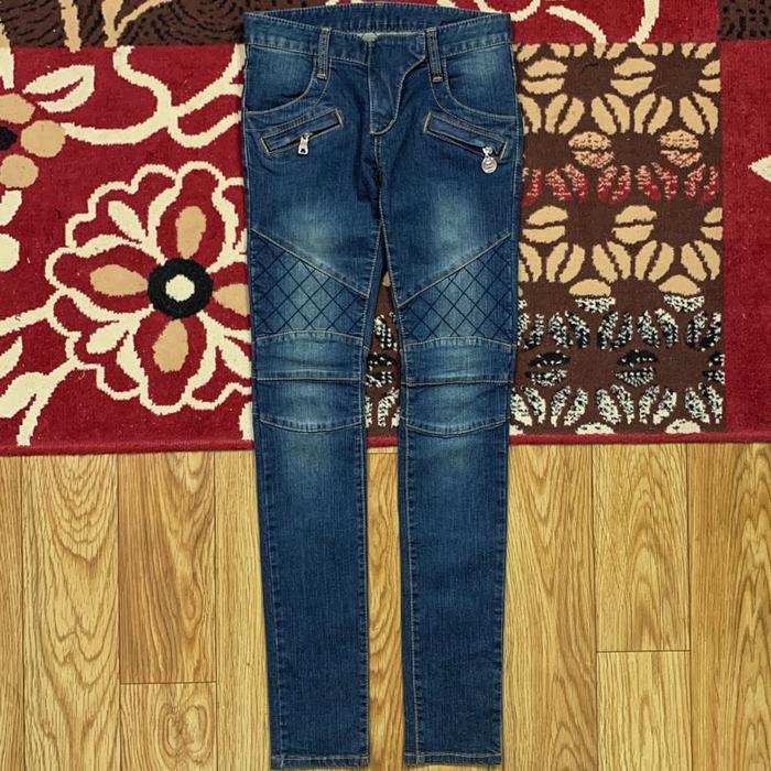 BALMAIN PARIS SKINNY BIKER DENIM PANTS SIZE 27 | BIKER DENIM PANTS BALMAIN | LONGPANTS BIKERS BALMAI