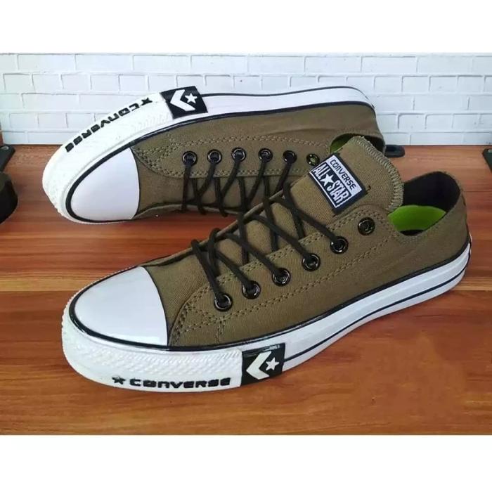 Sepatu Converse Canvas 70s Khaki all Star Trainer allstar CT Low Coklat Chuck Taylor 70s Original Co