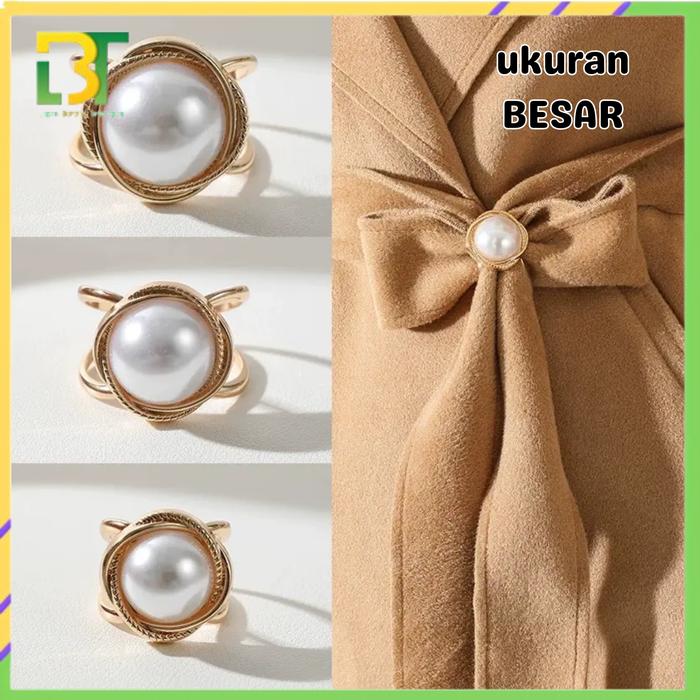 LBT Besar Ring Bros Multifungsi Aksesoris Scarf Selendang Gesper Ring Cincin Hiasan Hijab Jilbab
