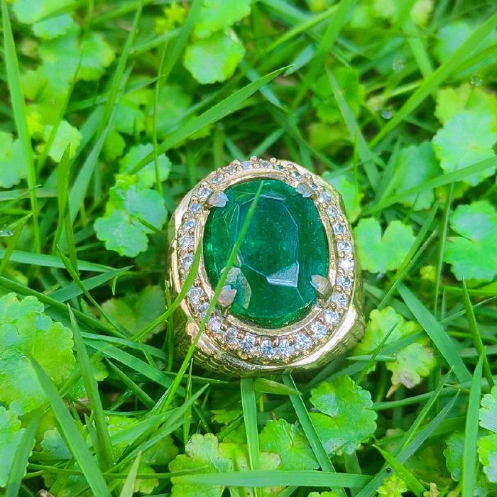 Batu cincin permata Pria | Batu Jamrud Colombia Terlaris | cincin pria