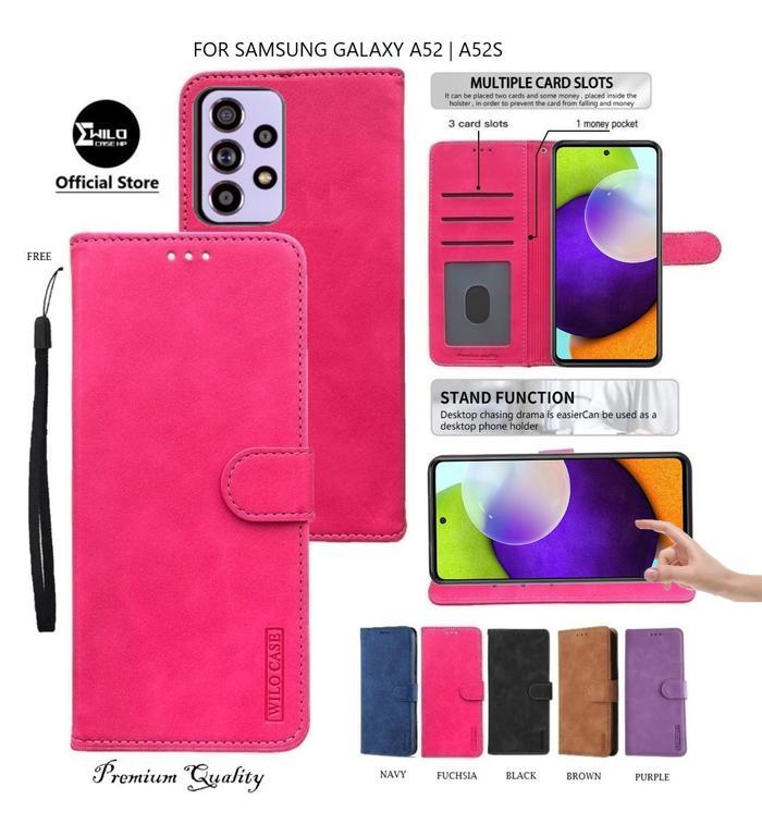 Wilocase Untuk Samsung Galaxy A52 | A52S 5G Flip Case Kulit - Casing Dompet Case - Wallet Leather P