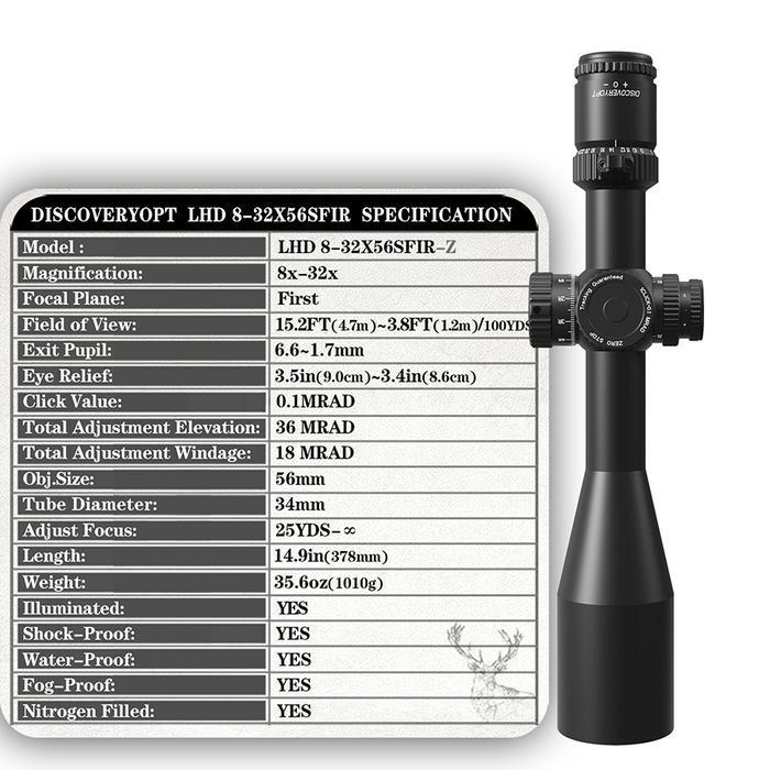 STOK TERBATAS !!!! TELESCOPE TELESKOP DISCOVERY LHD 8-32X56SFIR FFP ZERO STOP 34MM TERJANGKAU