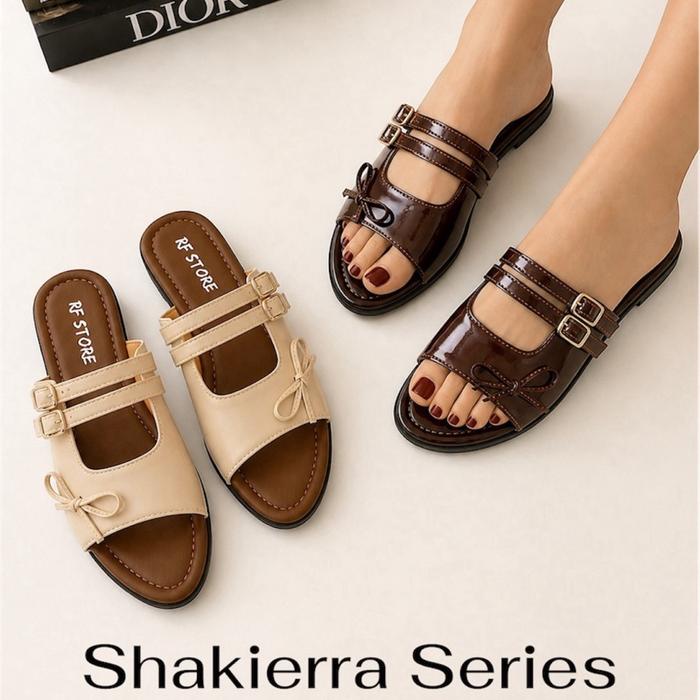 RF STORE ~ Shakierra Series Sepatu Mules Sandal Wanita Shoes Perempuan Slip On Flat Terbaru dengan D
