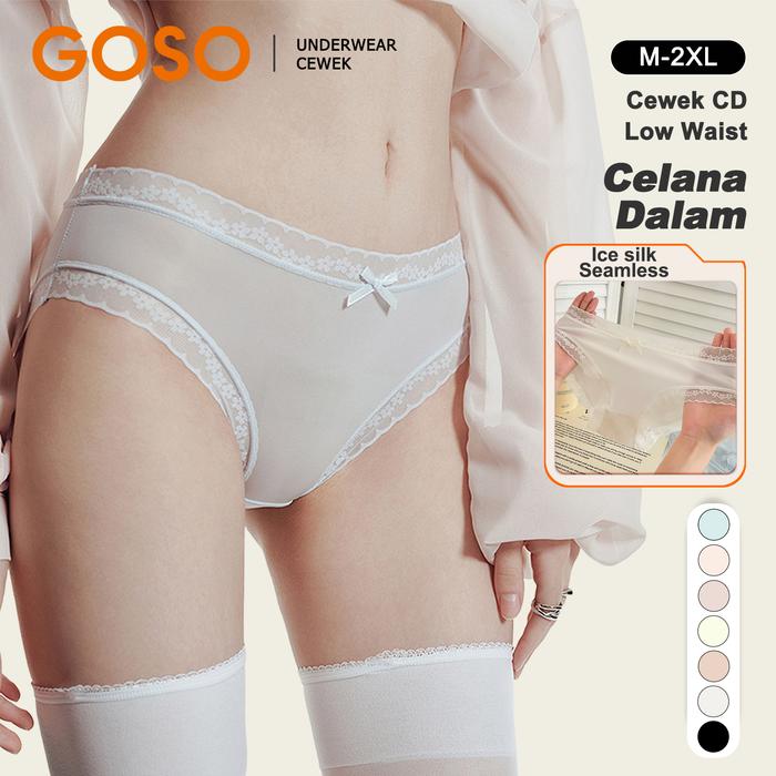 GOSO 7 Pcs Celana Dalam Cewek CD Wanita Renda Pinggang Rendah Nyaman Pendek