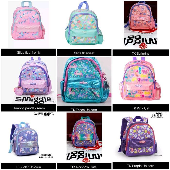 PRODUK TERBATAS Smiggle Backpack Teeny Car, Dino, Chase, Skye/Tas Anak TK PAUD/Kado