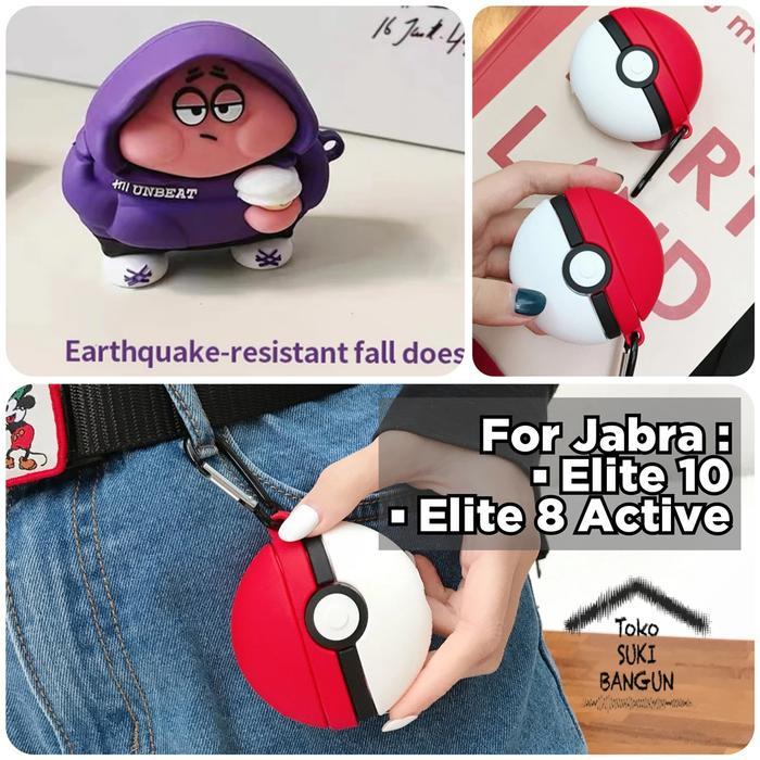 Case untuk Jabra Elite 10 / Elite 8 Active Rubber CUTE CARTOON Silicone Cover Casing Pouch Protector