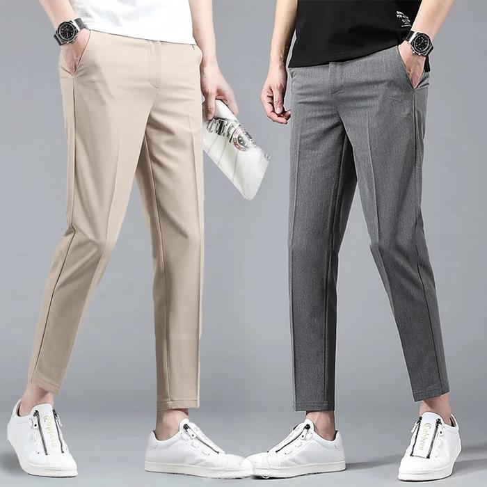 Celana Kantor Formal Pria Slimfit Bahan wolfis, Celana Angkle Pants, Celana Trousers Panjang, Celana