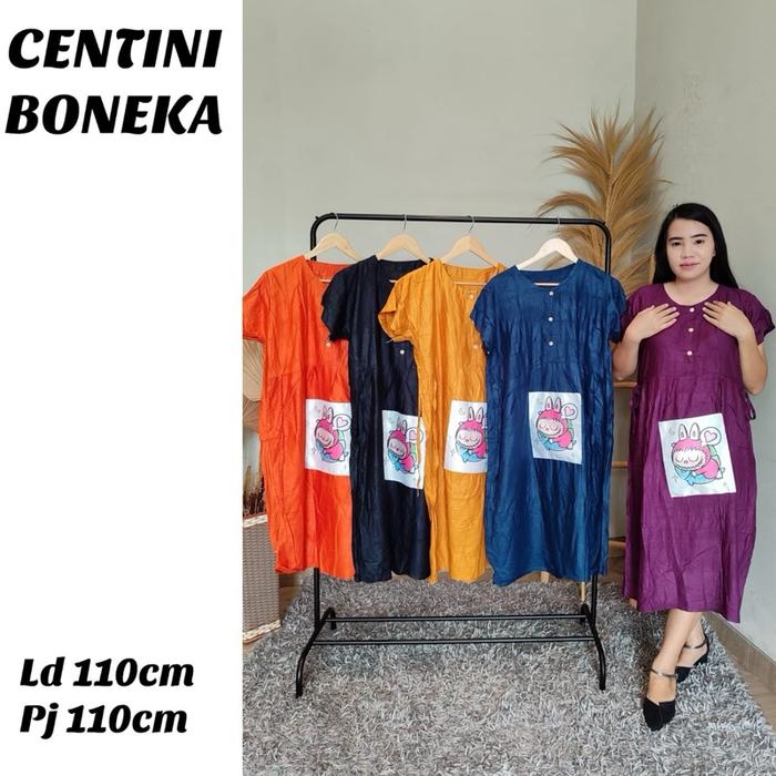 (Dapet 3pcs )Centini Boneka Dress Wanita Ld 110cm Pj 110cm Motif Panjang Ideal untuk Boneka dengan U