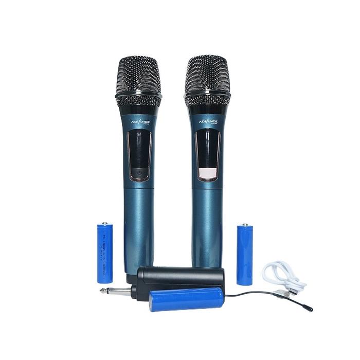 Microphone Wireless Advance 301 Mic Karaoke Double Tanpa Kabel