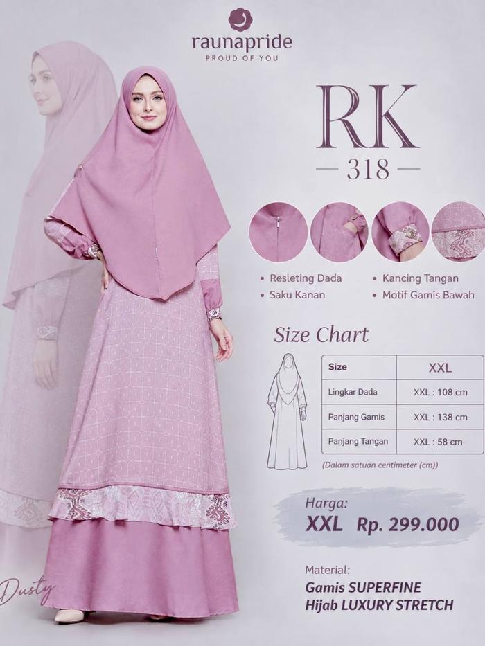 Gamis Rauna Terbaru / RK - 316 / 317 / 318 / Fashion Muslim