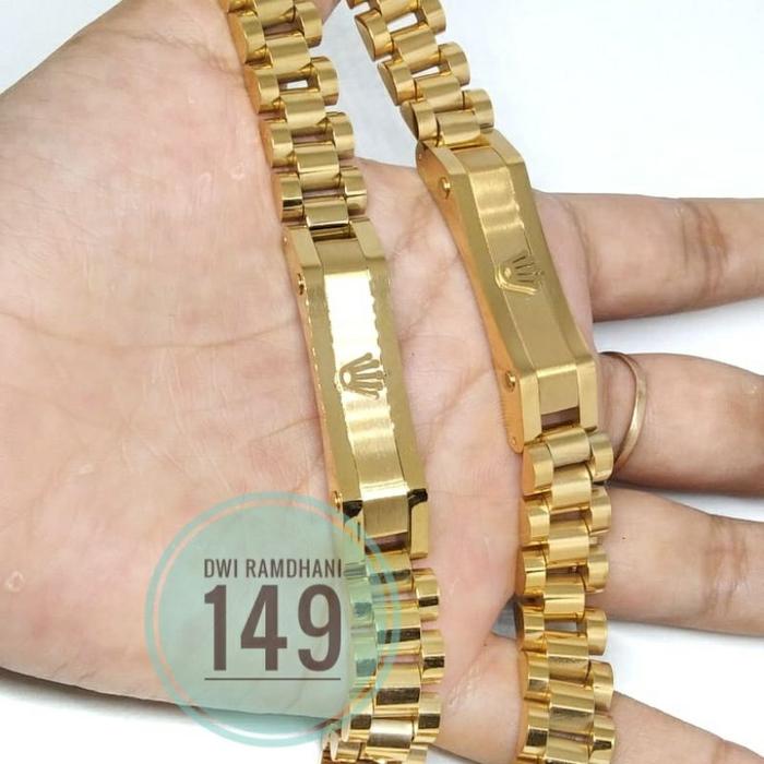 TERLARIS Gelang Titanium Rantai ROLEX Pria Wanita Anti Karat selamanya