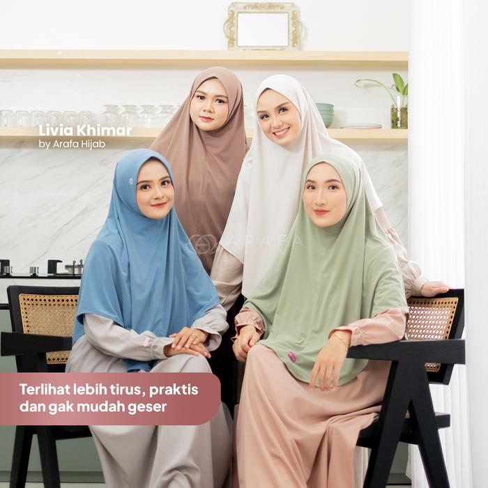 Arafa Hijab - Khimar Livia | Jilbab Langsungan Instan Terbaru Kekinian & Syari Non Pet | Bergo Jers