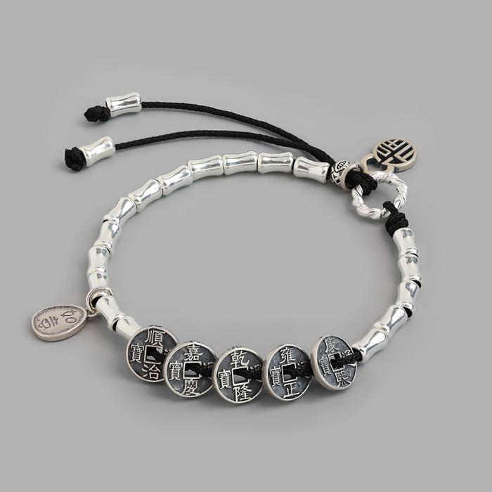 Gelang Tali Etnik Bamboo Silver – Lucky Charm