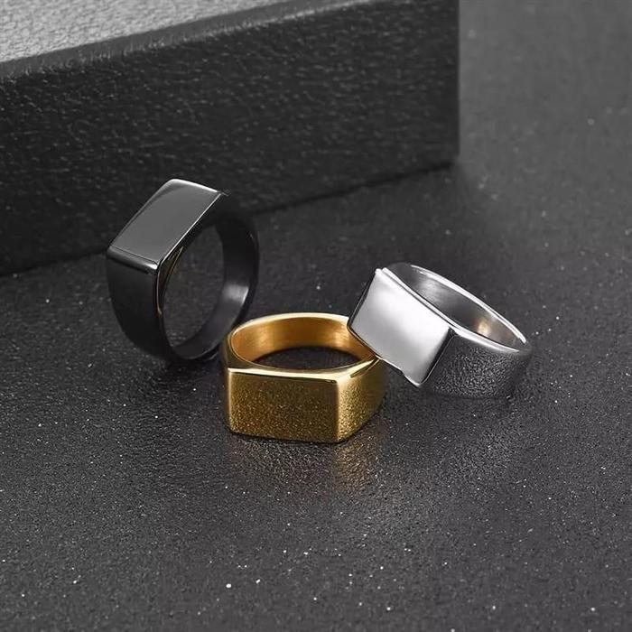 4s Grosir Solo || Boxy Ring || Staright Ring || Cincin Titanium (Premium) Kotak Panjang Bergaya Hip-