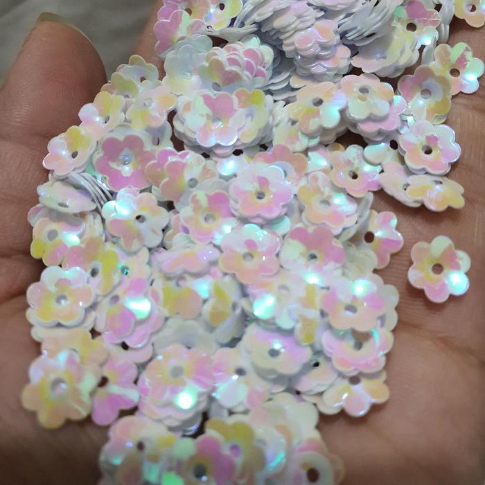 ramboci kelopak ukuran 8mm / payet ramboci bunga / payet mangkok