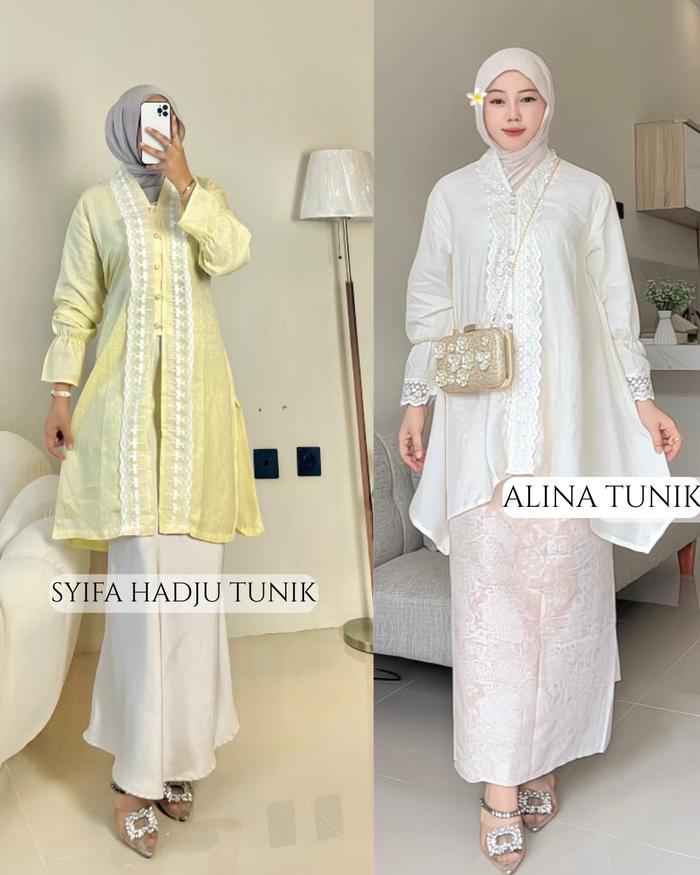 Kayla Rumi Alina Kebaya Modern-Setelan Rok Muslim Lebaran-Baju kurung Melayu Kekinian Terbaru-Tunik 