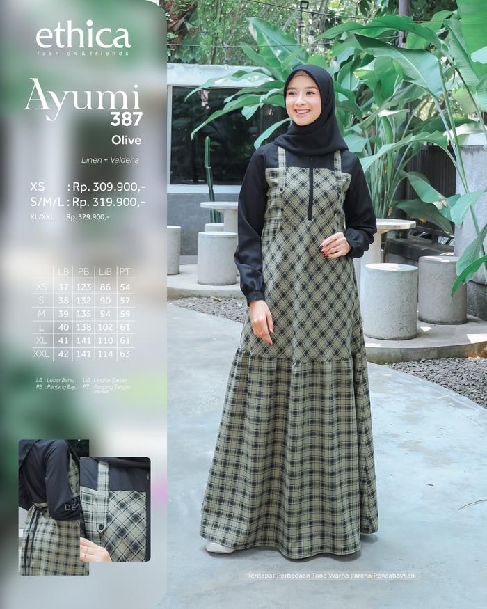 GAMIS DEWASA ETHICA AYUMI 387 WARNA LODAN FROST,CREAM,OLIVE#