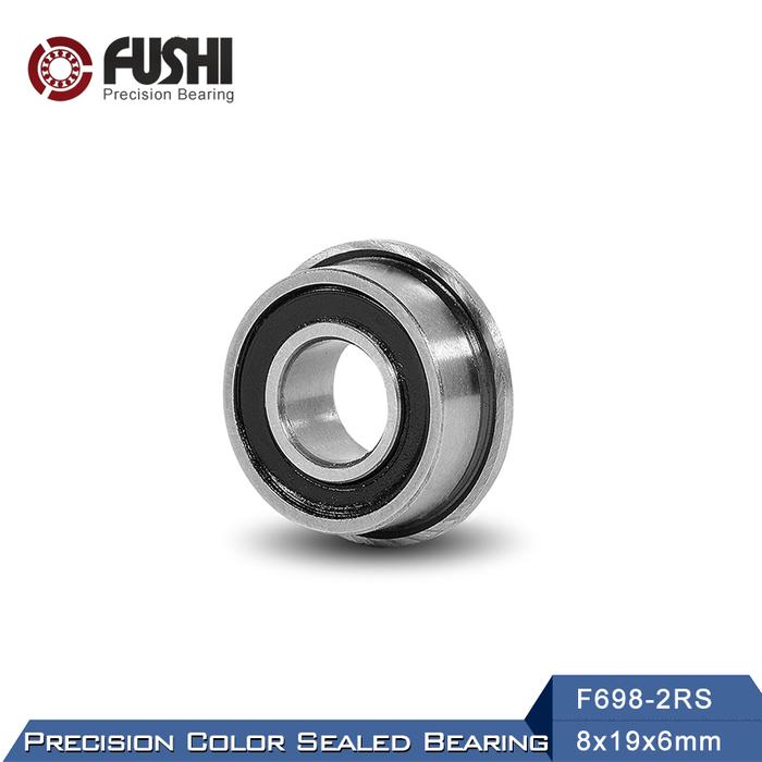 F698-2RS Bearing 8x19x6mm ( 10 PCS ) ABEC-1 Miniature Flanged F698RS