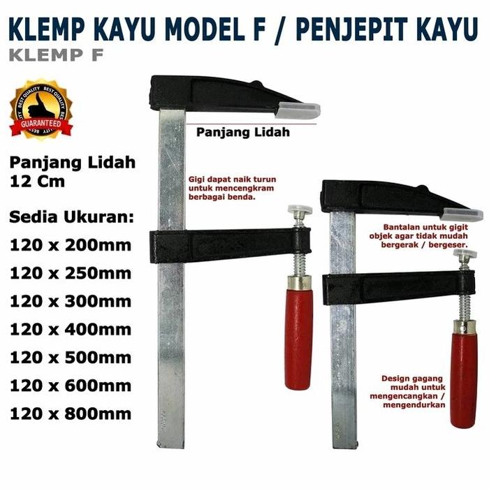 KOALA Clamp Klem Klemp F Alat Penjepit Kayu Catok Press Kayu Lebar 120mm
