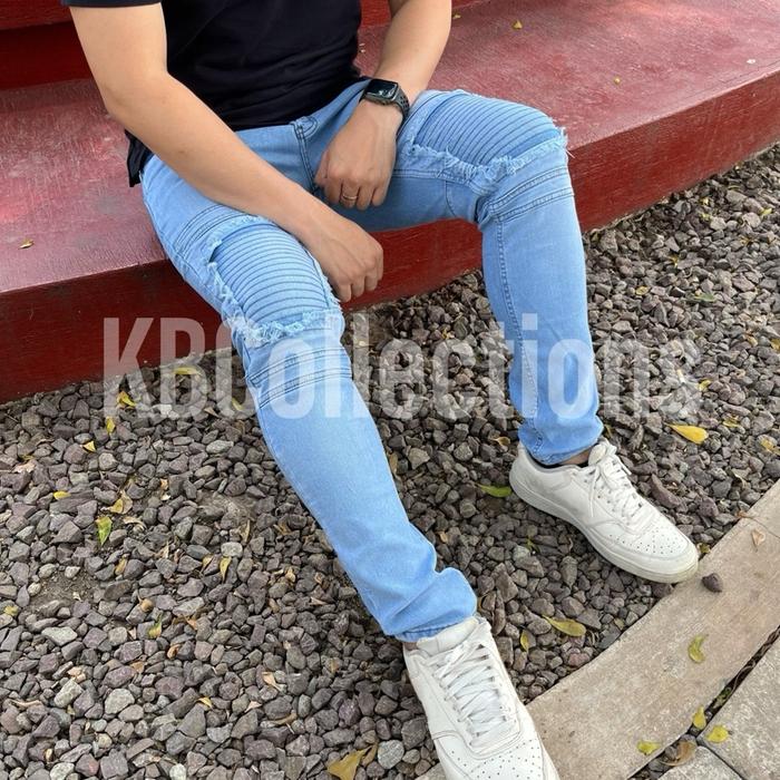Biker Jeans Blue Sky Pria