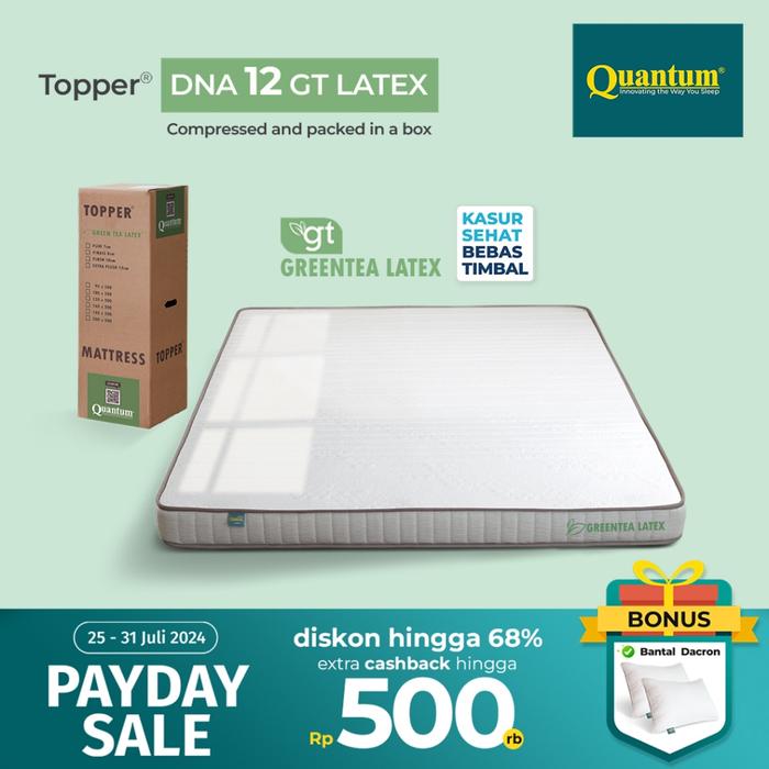 Quantum Topper Greentea Latex DNA 12cm - Kasur Busa Spring Bed Springbed