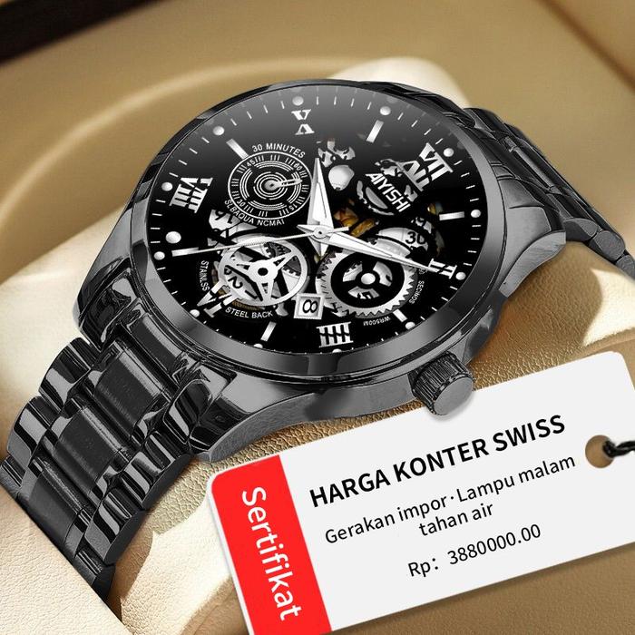 AIYISHI-1806 | Jam Tangan Pria Mewah Asli Aksesoris Profesional Pointer Jam Tangan Bisnis