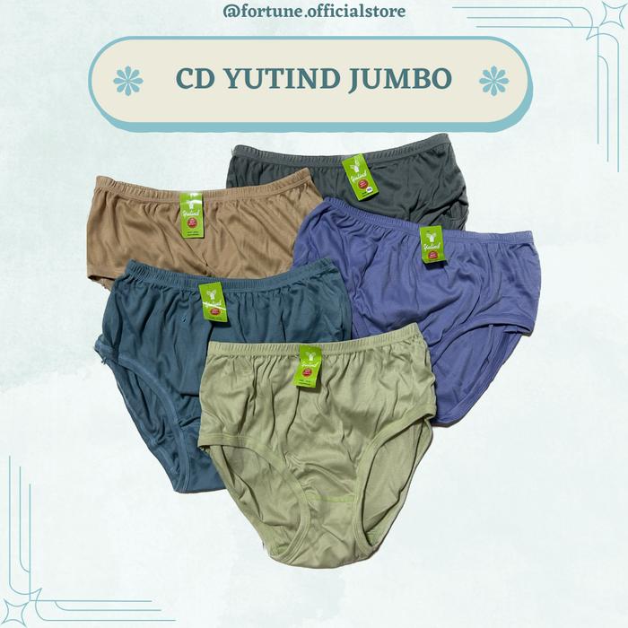 Celana Dalam Wanita JUMBO Bahan Katun Merk Yutind 6 PCS / CD / Sempak / Celqna / Cawet / Pakaian Dal