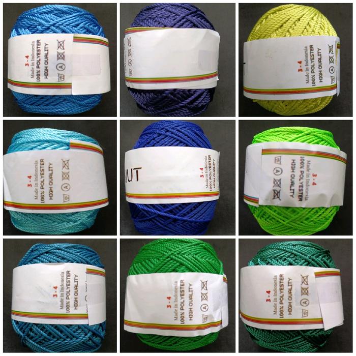 Benang Rajut Polyester Poly Kilap 100 gram bahan lembut (45 warna)