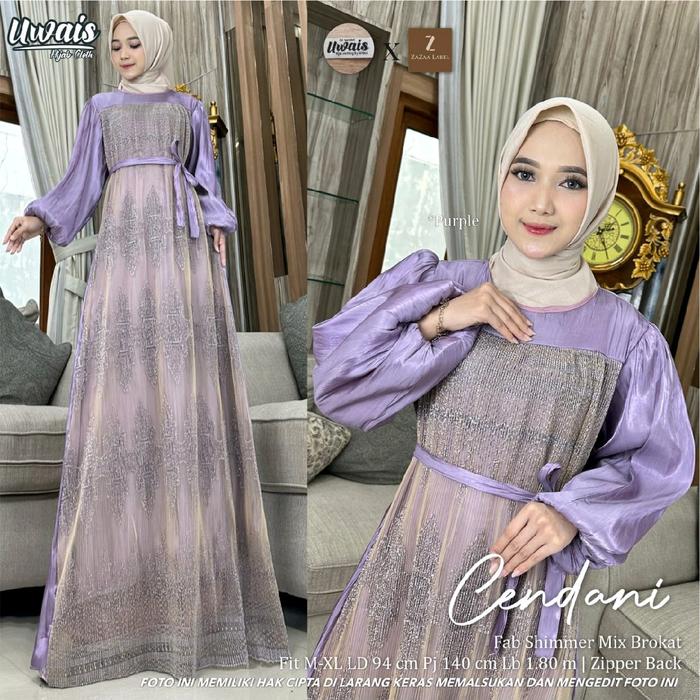 Cendani maxi dress ori uwais shimer dress mix brukat