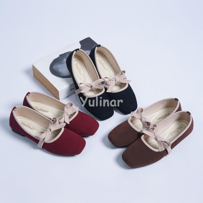 DALILLAN  OFFICIAL -sepatu balet flatshoes wanita korea vita platfrom full busa sol karet/ balet wan