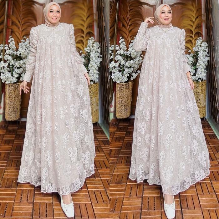 Gamis Haifa Voll2 Brukat Mawar Couple Ibu Dan Anak By Ohc