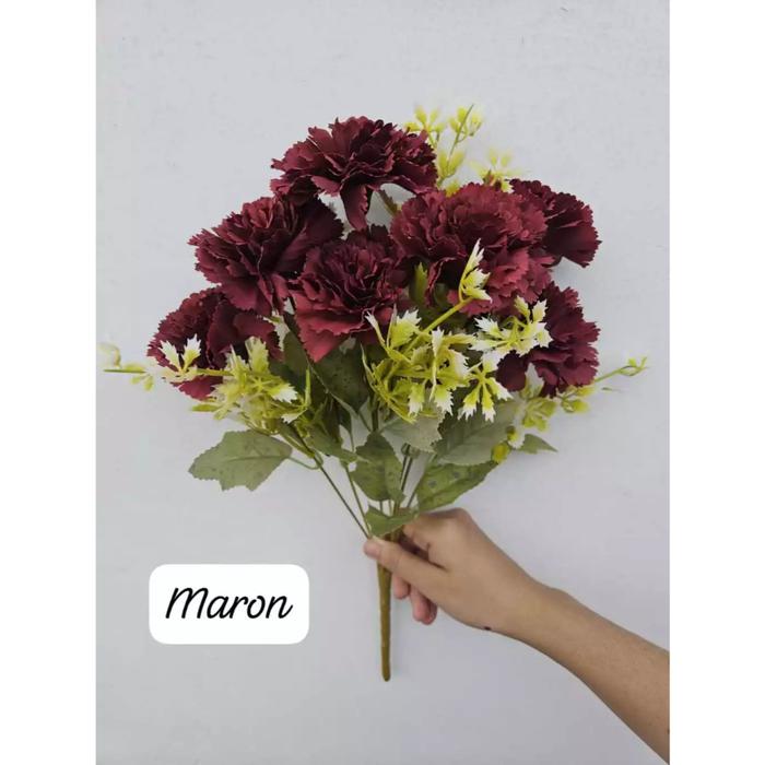Bunga Artificial Colourful Carnation x7 Hiasan Dekorasi