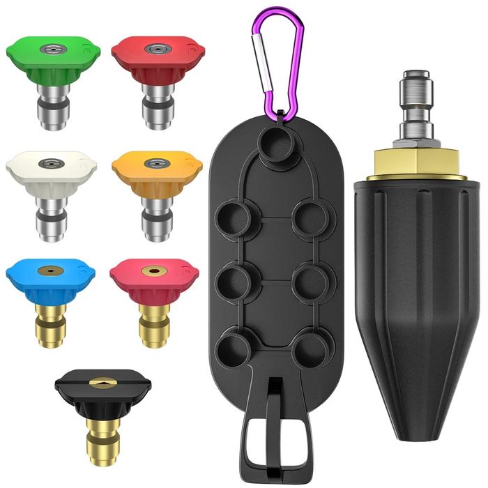 Turbo Nozzle Pressure Washer Nozzle Spray Tips Set Including Rotating Turbo Nozzle and Nozzle Tips