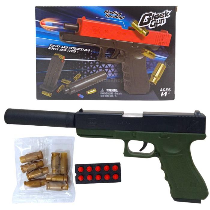 Flint gun Senjata Mainan Pistol Colt M1911 mainan Anak Tembak Tembakan Kokang Soft Bullet Gun Toy Pe