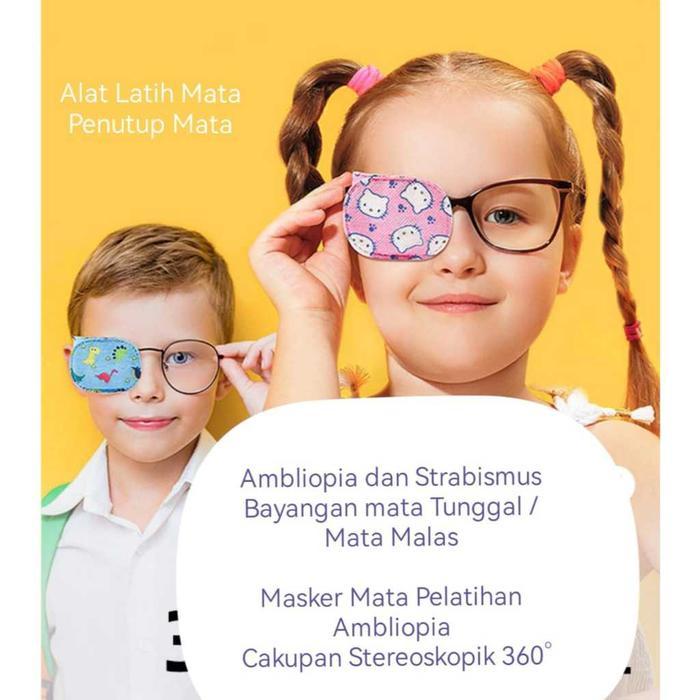 PREMIUM Penutup Mata Amblyopia Strabismus non Woven untuk anak anak , masker mata tinggal untuk dewa