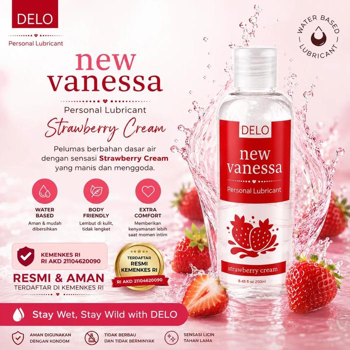 Frisdw Pelumas Delo New Vanessa Personal Lubricant Water Based Pelicin Dewasa 250Ml Chocolate Strawb