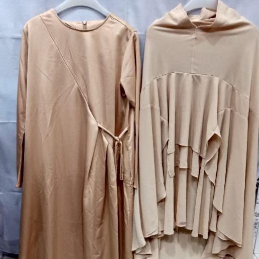 Zoya Dress KALIZA Syar'i Set abaya khimar CREAM gamis umrah promo zoya EKSANTI FOR ZOYA