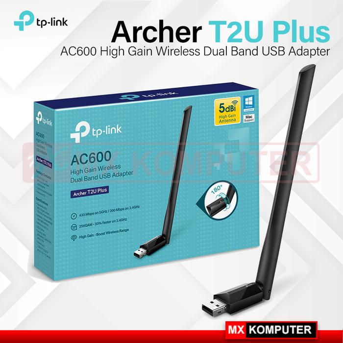 USB Wireless Adapter TP-Link Archer T2U Plus AC600 Dual Band TPLink