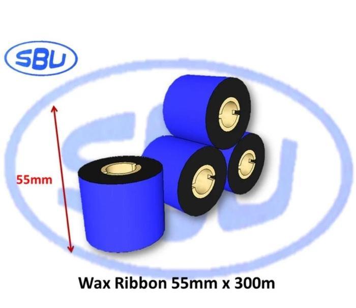 RIBBON BARCODE WAX 55mm X 300m FOUT CORE 1'' PITA PRINTER MURAH