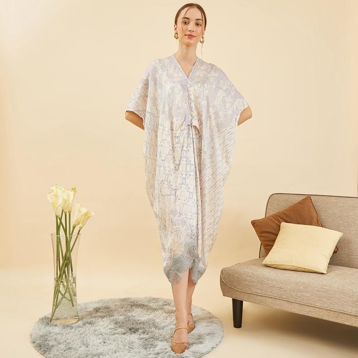 Nayara Dress Batik Anneta / Batik Viscose / Batik Viscose Wanita Motif Baju Midi Brokat Tunik