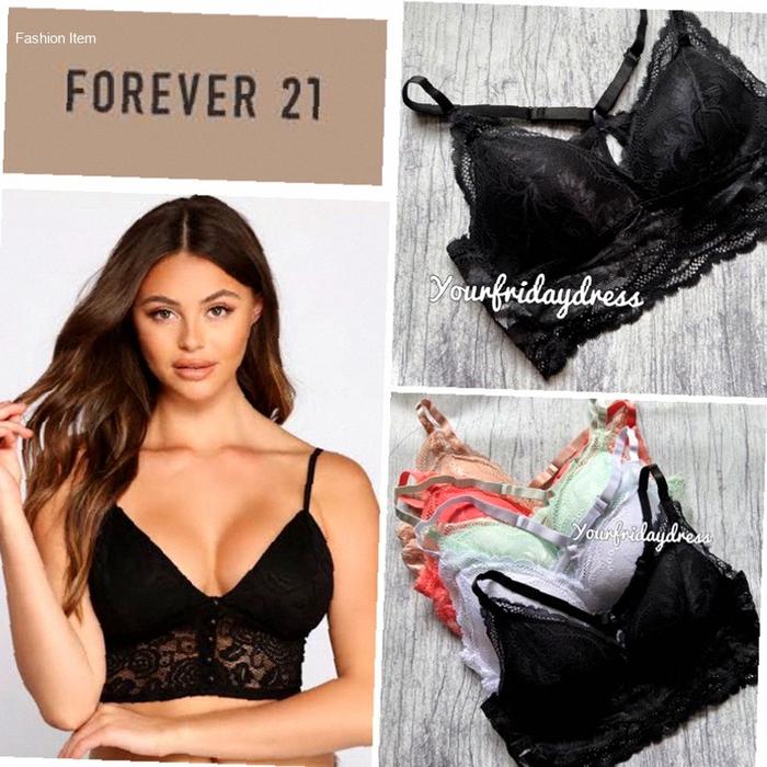 Lace Bralette fore*ver*21 for women wireless unpadded original sisa export ekspor bh bra bobo tidur 