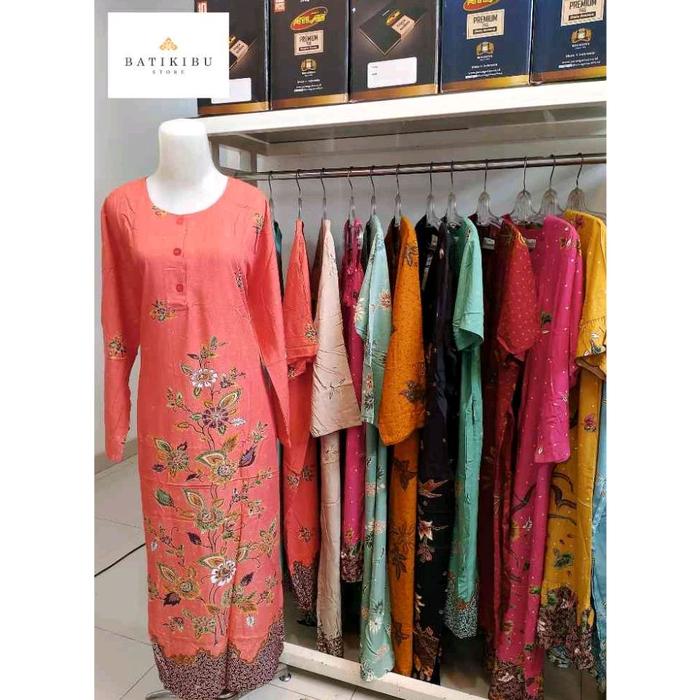 Longdress Batik Unggul Jaya Cap Sekar Mekar Jumbo