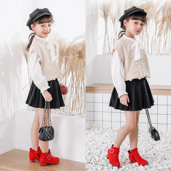 Sepatu Heels Anak Cewek Little Boots Import