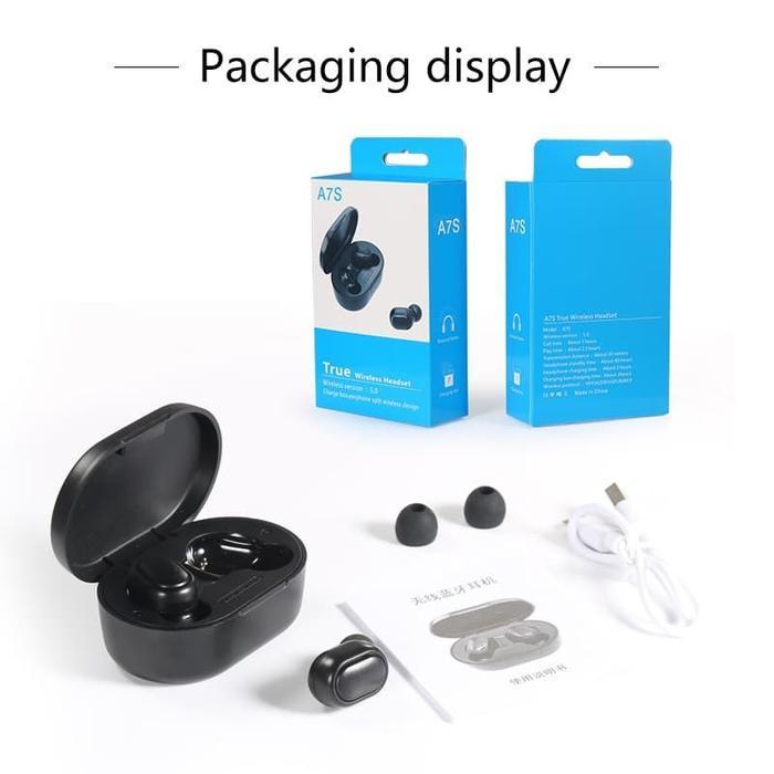 Headset Bluetooth Wireless TWS Earphone A7S Stereo Bass Sports
