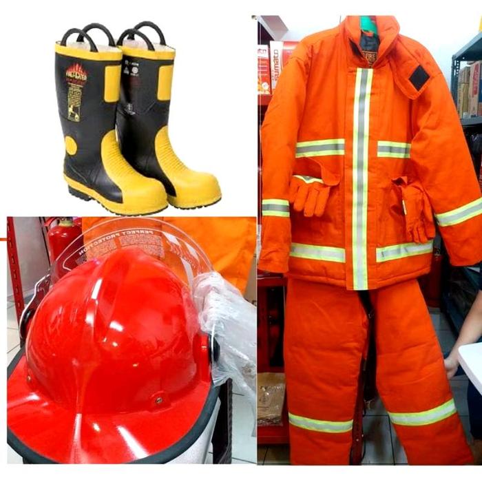 Baju Pemadam Kebakaran LENGKAP Kill Fire Nomex III A Singapore Suit Anti Flame + Helm,Sepatu Pemadam