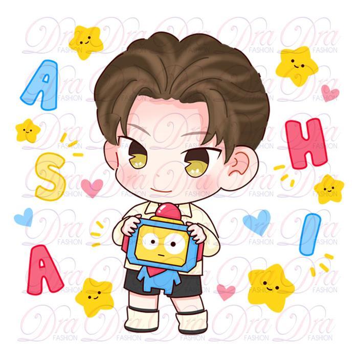 Totebag Tas Serut Treasure Truz Chibi Fanart Lucu Kpop Korea Kanvas Wanita Cewek Aesthetic